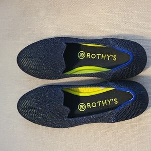 Rothy's Black Friday Green Blue Glitter Metallic Loafer